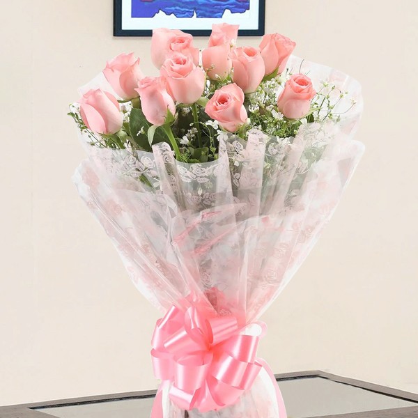 Delightful Pink Roses Bouquet 